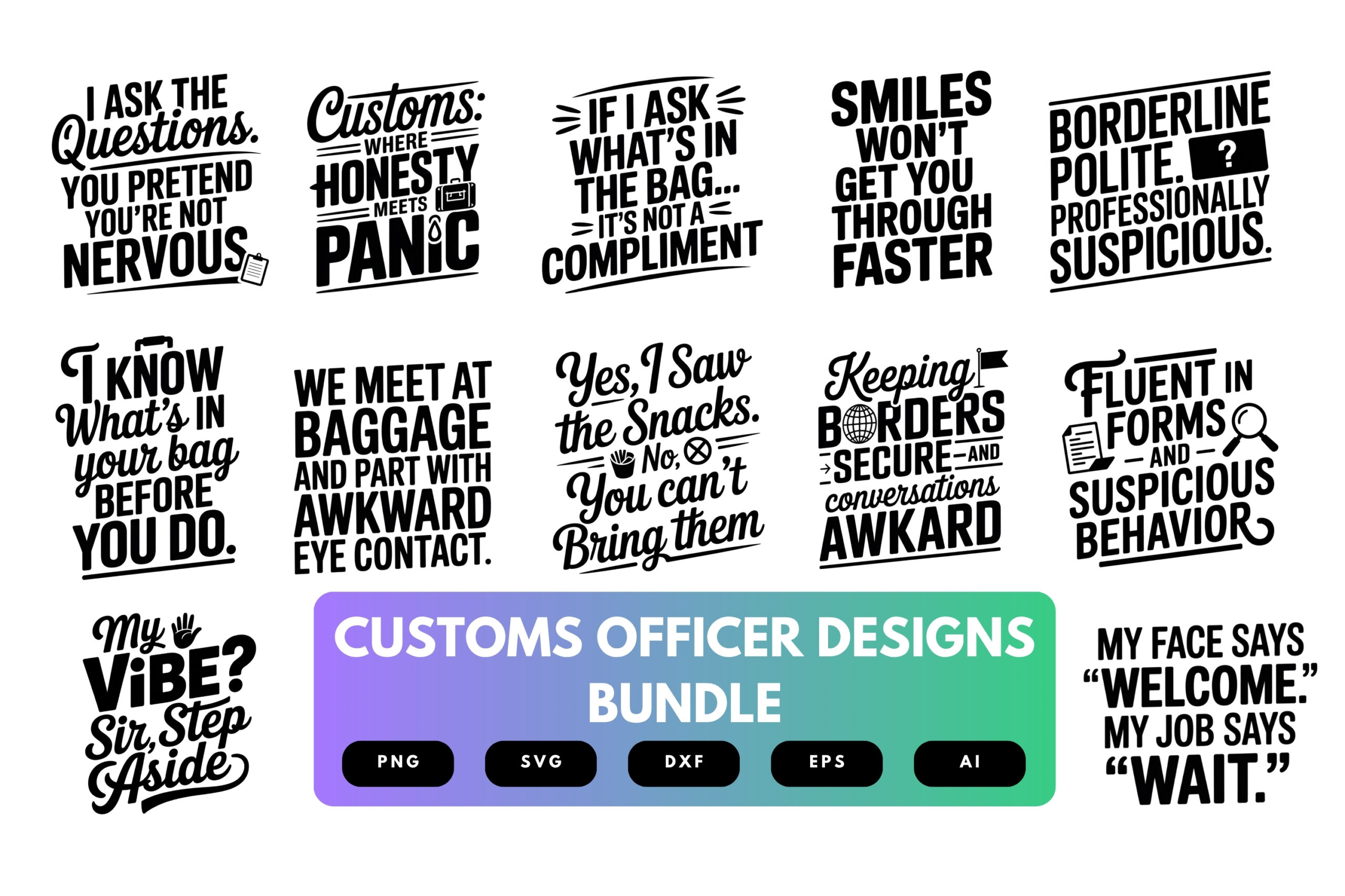 Customs Officer SVG Bundle | Border Security Clipart, Law Enforcement Silhouette Cut Files for Cricut & Sublimation Customs Officer SVG Bundle | Border Security Clipart, Law Enforcement Silhouette Cut Files for Cricut & Sublimation