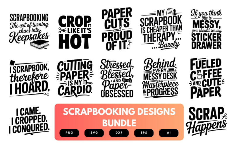 Scrapbooking SVG Bundle | Craft Paper Cut Files , Decorative Elements for Cricut & Silhouette