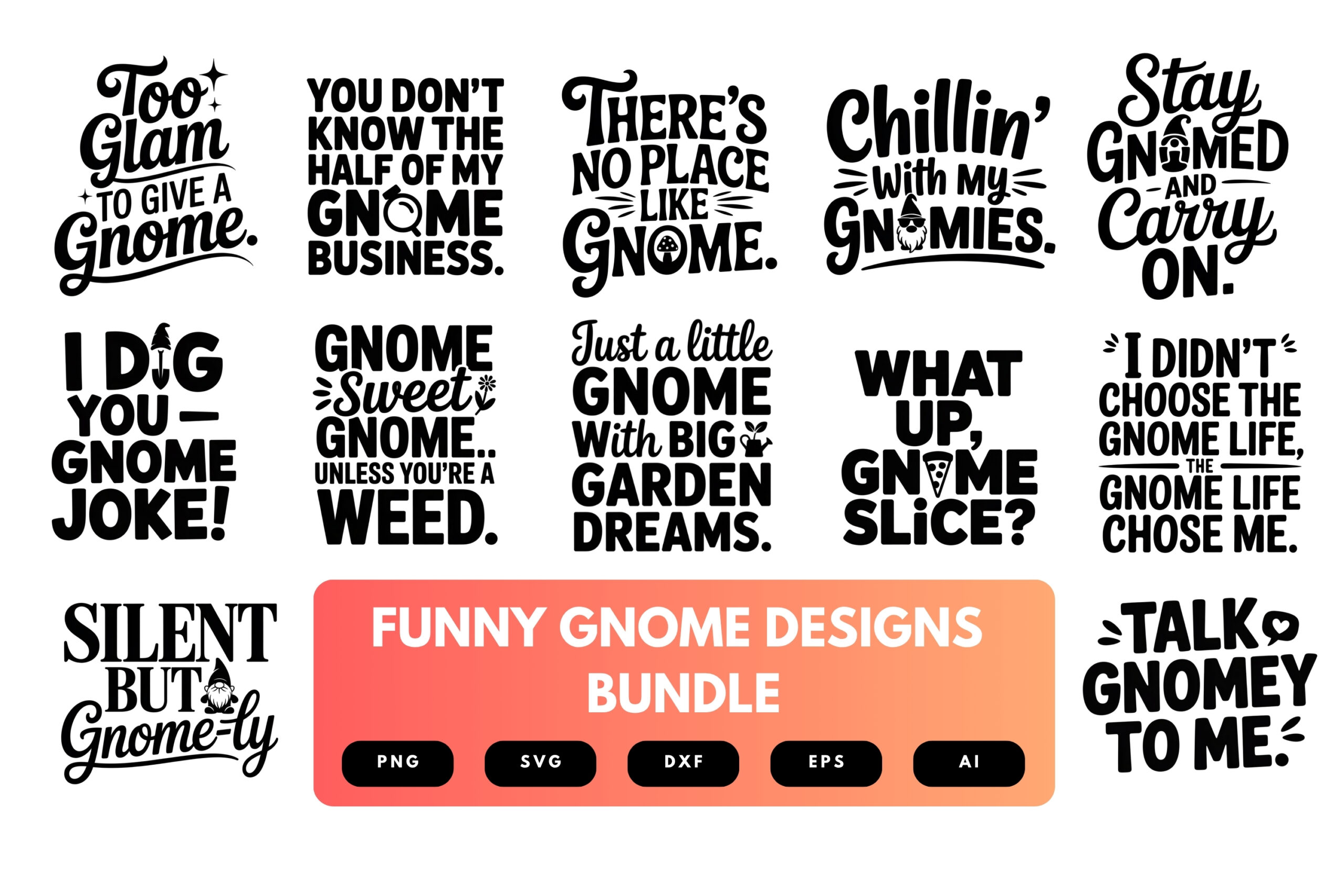 Funny Gnome SVG Bundle | Whimsical Sayings Clipart, Holiday , Garden Cut Files for Cricut & Sublimation Funny Gnome SVG Bundle | Whimsical Sayings Clipart, Holiday , Garden Cut Files for Cricut & Sublimation
