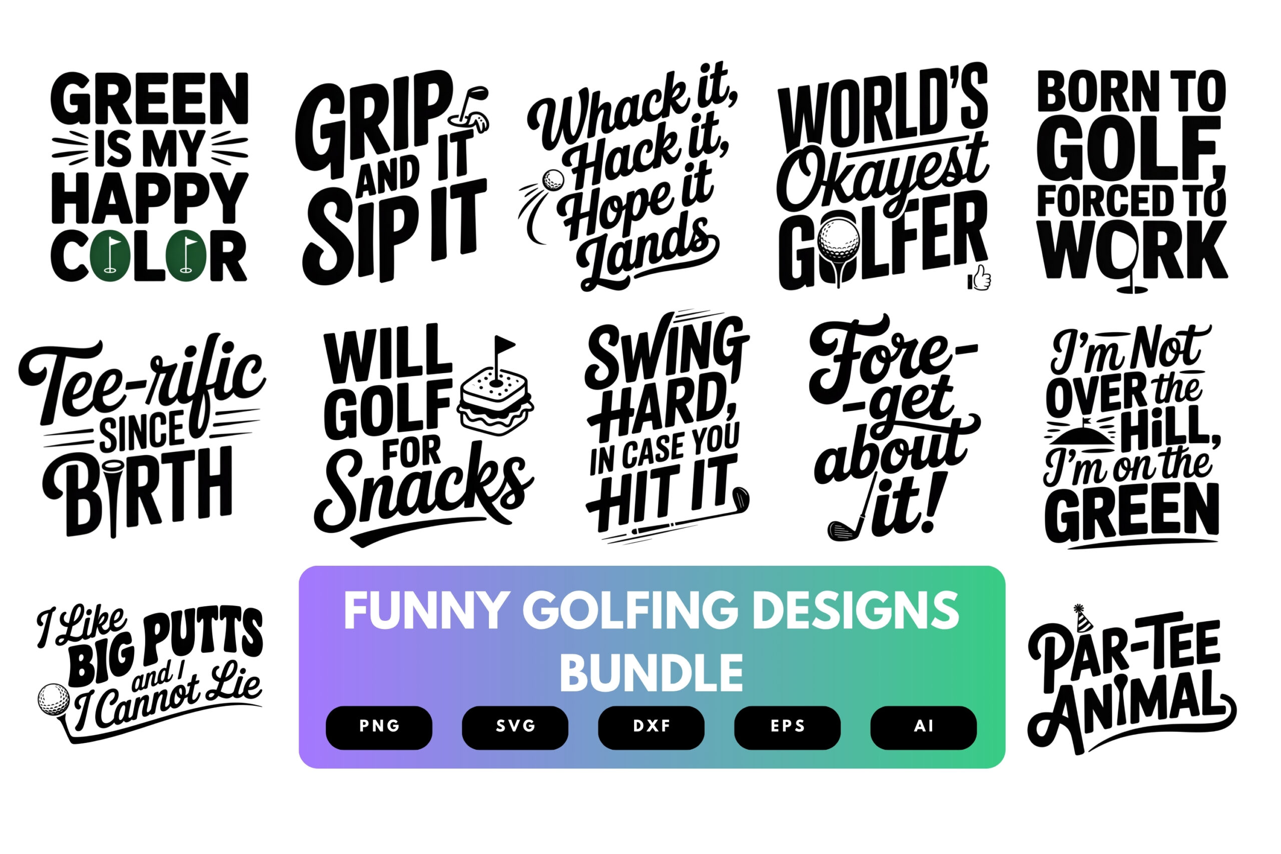Funny Golfing SVG Bundle | Golfer Humor Clipart, Golf Quote Cut Files for Cricut & Sublimation Funny Golfing SVG Bundle | Golfer Humor Clipart, Golf Quote Cut Files for Cricut & Sublimation