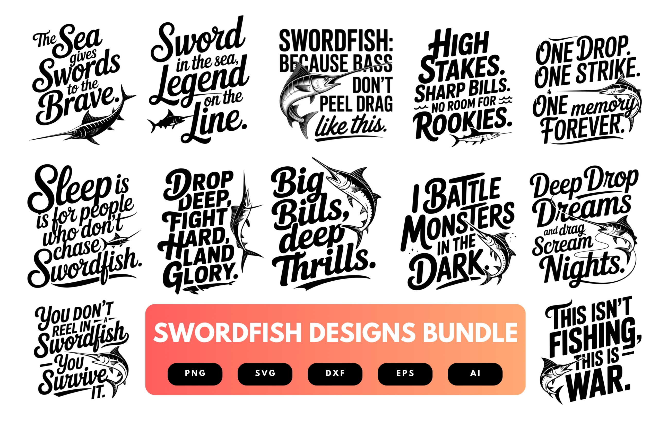 Swordfish SVG Bundle | Deep Sea Fishing , Sport Angler Cut Files for Cricut, Sublimation & Apparel Swordfish SVG Bundle | Deep Sea Fishing , Sport Angler Cut Files for Cricut, Sublimation & Apparel