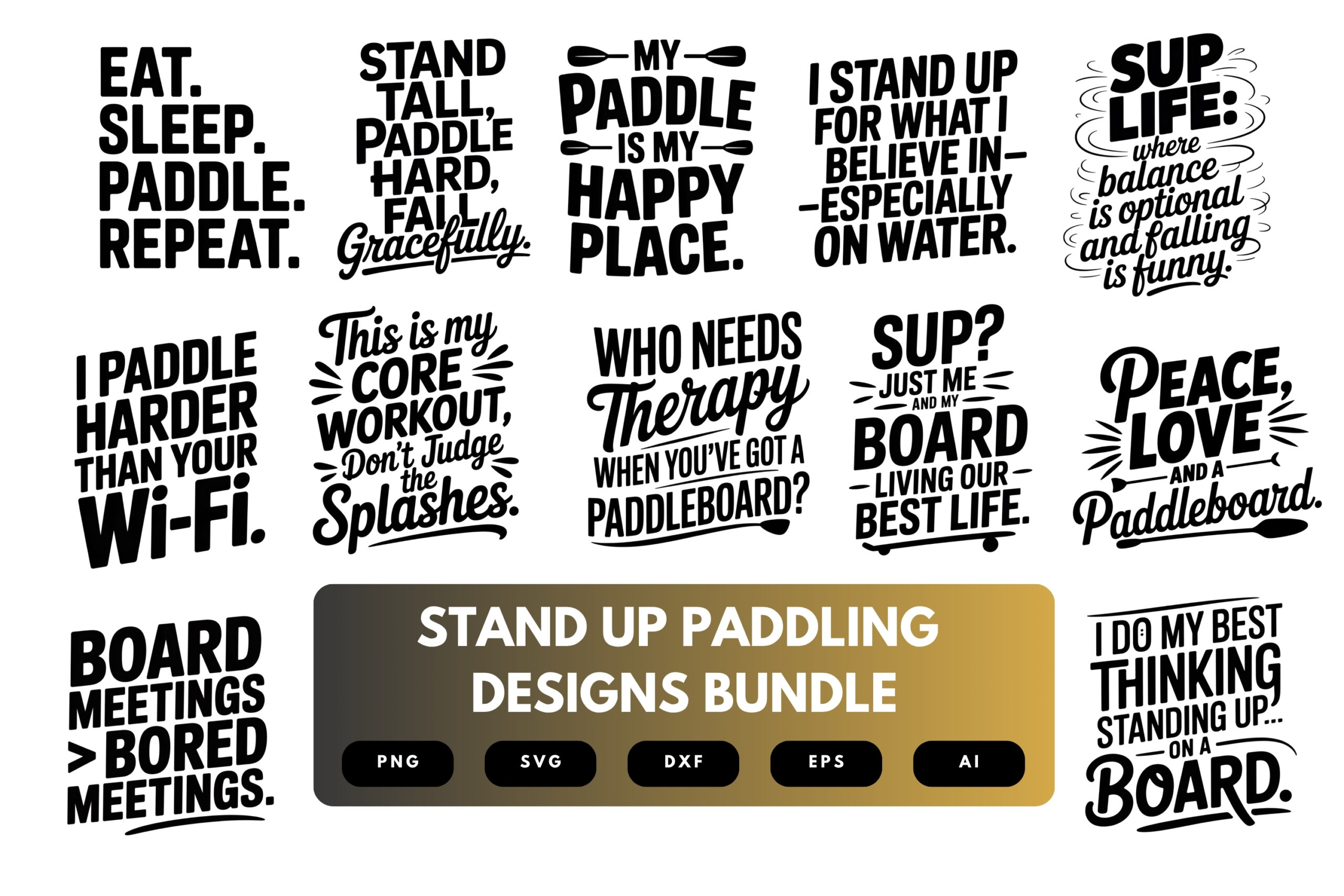 Stand Up Paddling SVG Bundle | SUP Paddleboarding Clipart, Water Sport Silhouette Cut Files for Cricut & Sublimation Stand Up Paddling SVG Bundle | SUP Paddleboarding Clipart, Water Sport Silhouette Cut Files for Cricut & Sublimation
