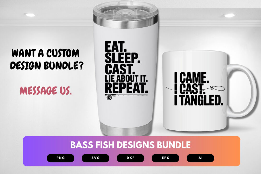 Bass Fish SVG Bundle | Fishing Silhouette Clipart, Angler Cut Files for Cricut & Sublimation - Image 8
