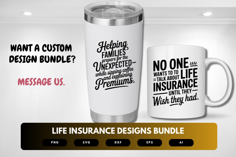Life Insurance SVG Bundle | Motivational Agent Quotes, Policy Cut Files for Cricut & Sublimation - Image 8