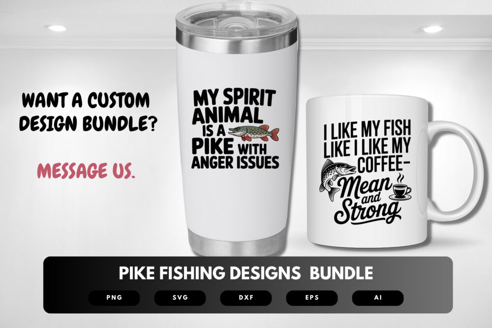 Pike Fishing SVG Bundle | Angler Clipart, Fishing Quote Cut Files for Cricut & Sublimation - Image 8