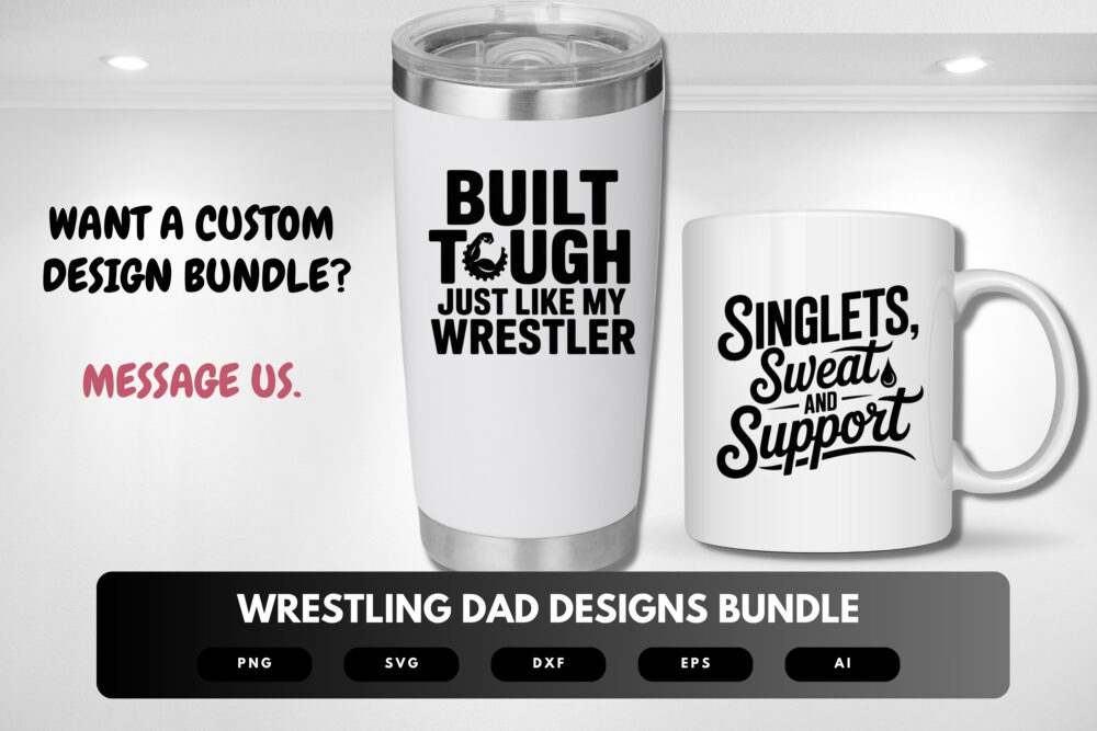 Wrestling Dad SVG Bundle | Sports Dad Clipart, Wrestler Silhouette Cut Files for Cricut & Sublimation - Image 8