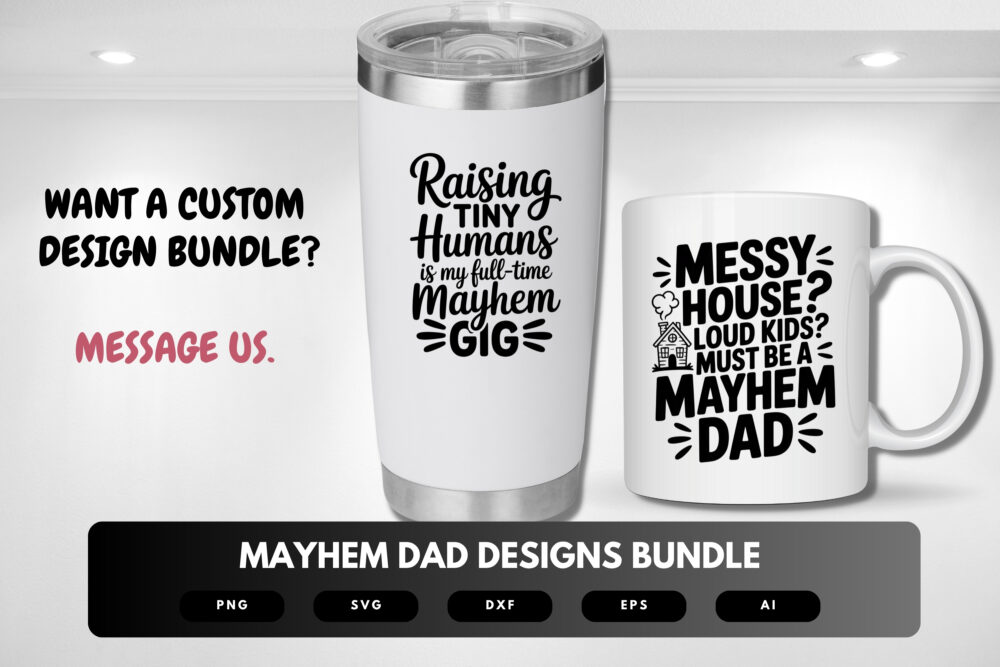 Funny Mayhem Dad SVG Bundle | Chaos Coordinator Quotes, Fatherhood Clipart Cut Files for Cricut & Sublimation - Image 3
