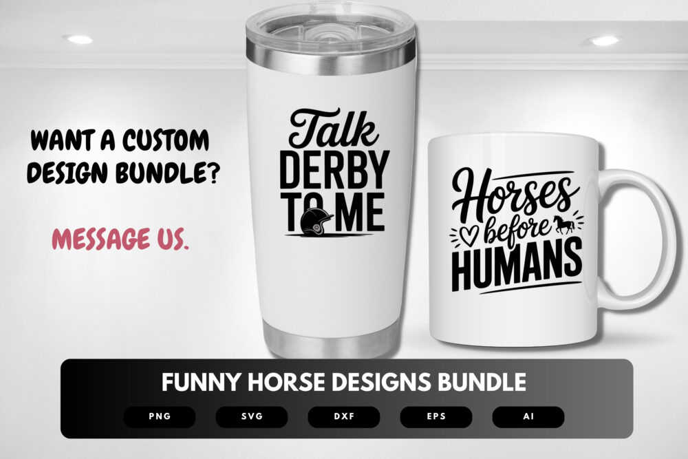 Funny Horse SVG Bundle | Equestrian Quotes, Farm Animal Clipart Cut Files for Cricut & Sublimation - Image 3