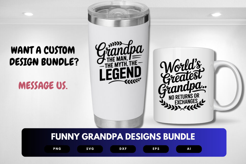 Funny Grandpa SVG Bundle | Grandpa Quotes, Retirement Humor Clipart Cut Files for Cricut & Sublimation - Image 3