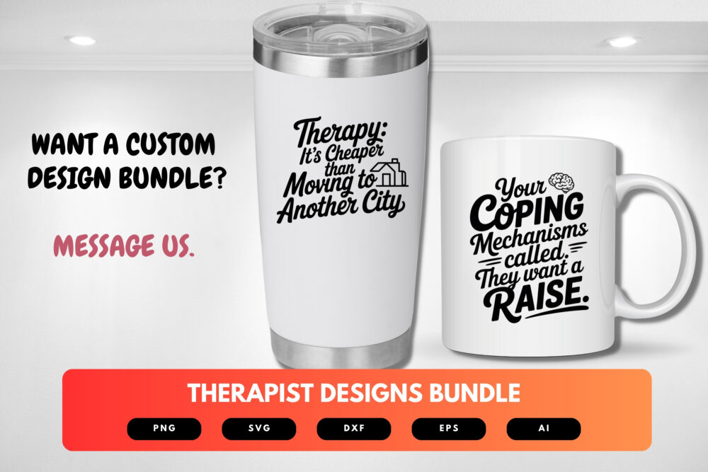 Therapist SVG Bundle | Mental Health Quotes, Counseling Clipart , Silhouette Cut Files for Cricut & Sublimation - Image 2