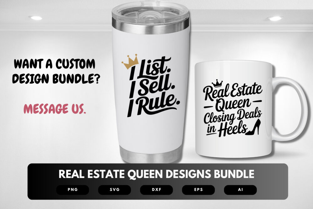 Real Estate Queen SVG Bundle | Luxury Realtor Clipart, Boss Lady Quotes , Realtor Life Cut Files for Cricut & Sublimation - Image 2