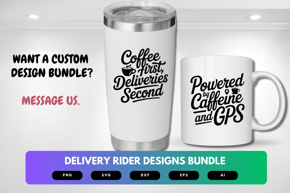 Delivery Rider SVG Bundle | Courier Clipart, Food Delivery Silhouette Cut Files for Cricut & Sublimation - Image 2