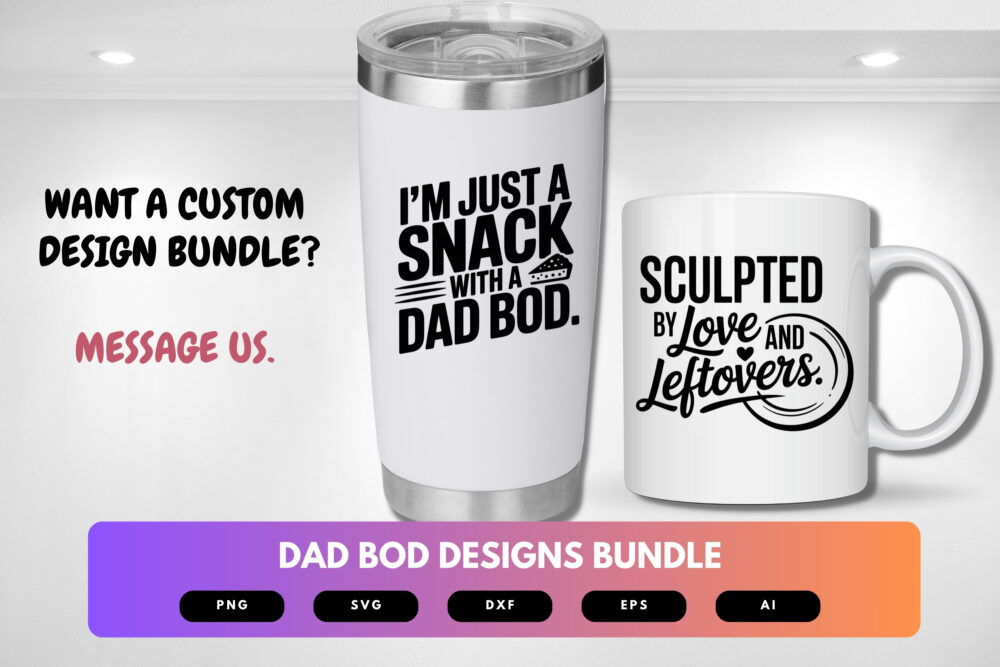 Dad Bod SVG Bundle | Funny Father Clipart, Dad Life Silhouette Cut Files for Cricut & Sublimation - Image 2