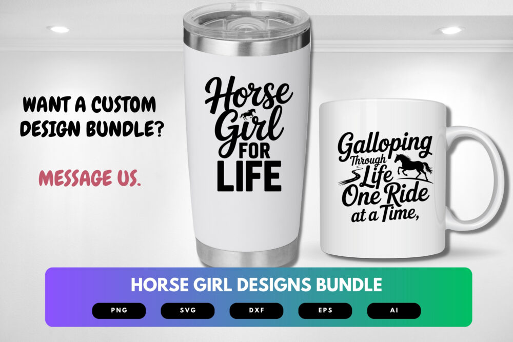 Horse Girl SVG Bundle | Equestrian Clipart, Cowgirl Quote Cut Files for Cricut & Sublimation - Image 8
