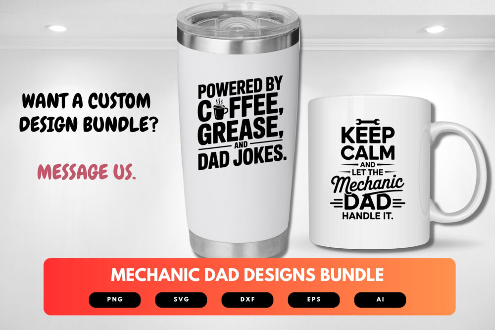 Mechanic Dad SVG Bundle | Funny Garage Quote Clipart, Car Repair Cut Files for Cricut & Sublimation - Image 2