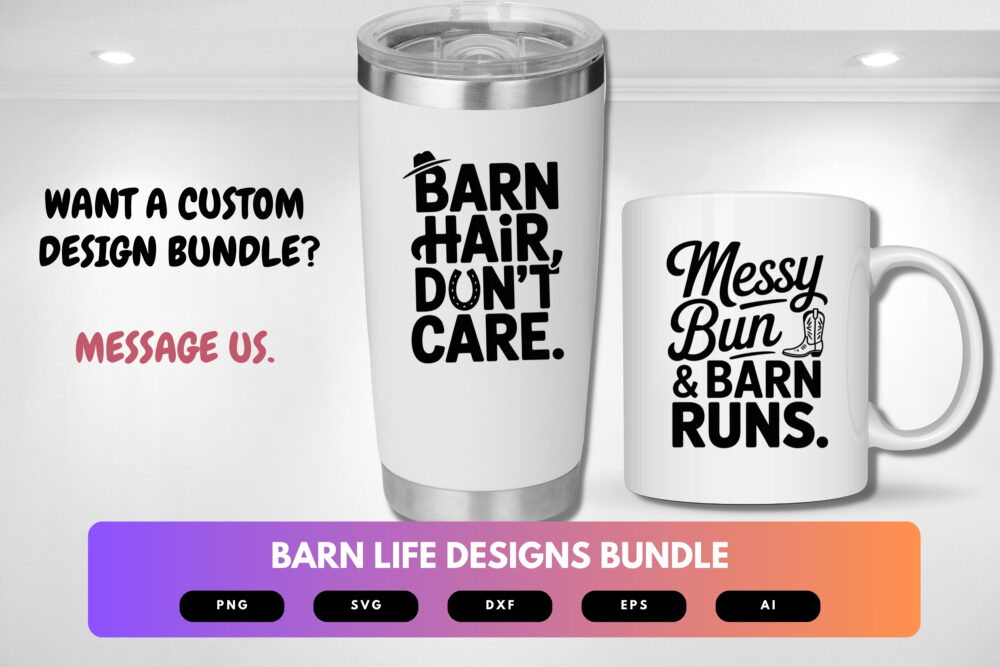 Barn Life SVG Bundle | Farmhouse Silhouette Clipart, Rustic Country Cut Files for Cricut & Sublimation - Image 2