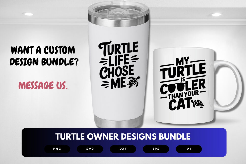 Turtle Owner SVG Bundle | Reptile Pet Clipart, Turtle Silhouette Cut Files for Cricut & Sublimation - Image 2