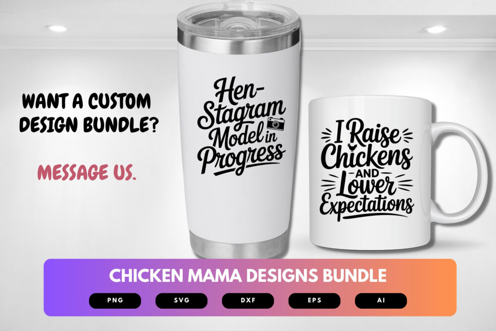 Chicken Mama SVG Bundle | Farm Life Clipart, Funny Poultry Cut Files for Cricut & Sublimation Projects - Image 8