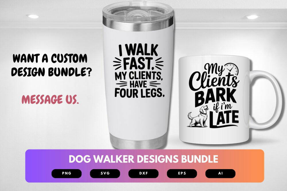 Dog Walker SVG Bundle | Pet Sitting Clipart, Funny Dog Lover Cut Files for Cricut & Sublimation Projects - Image 2