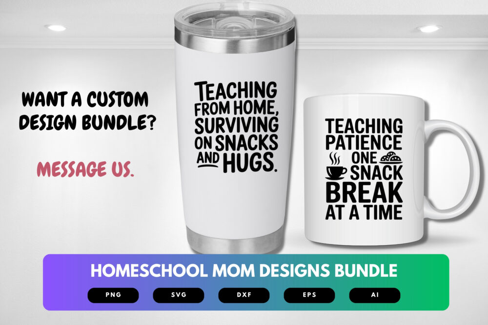 Homeschool Mom SVG Bundle | Funny Homeschooling Quotes , Cut Files for Cricut, Sublimation & DIY Crafts - Image 2