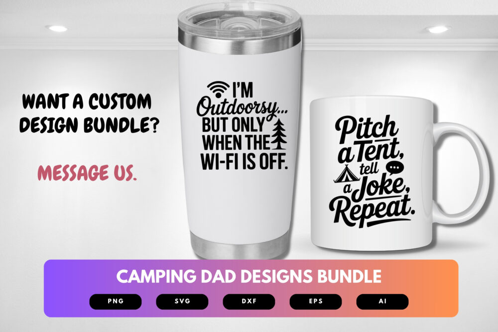 Camping Dad SVG Bundle | Outdoor Father Clipart, Campfire Silhouette Cut Files for Cricut & Sublimation - Image 2