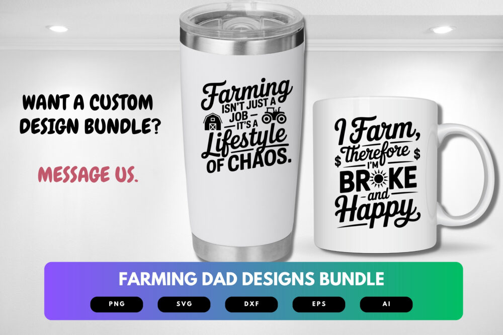 Farming Dad SVG Bundle | Tractor Clipart, Farmer Silhouette Cut Files for Cricut & Sublimation - Image 2