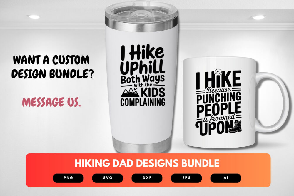 Hiking Dad SVG Bundle | Mountain Adventure Clipart, Trail Silhouette Cut Files for Cricut & Sublimation - Image 2