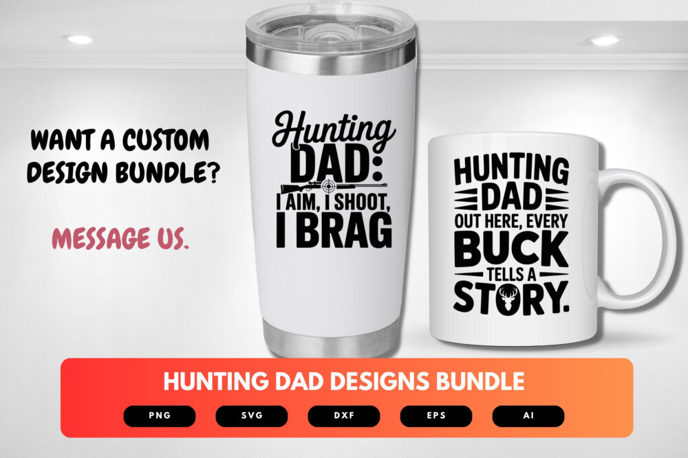 Hunting Dad SVG Bundle | Deer Antler Clipart, Outdoorsman Silhouette Cut Files for Cricut & Sublimation - Image 2