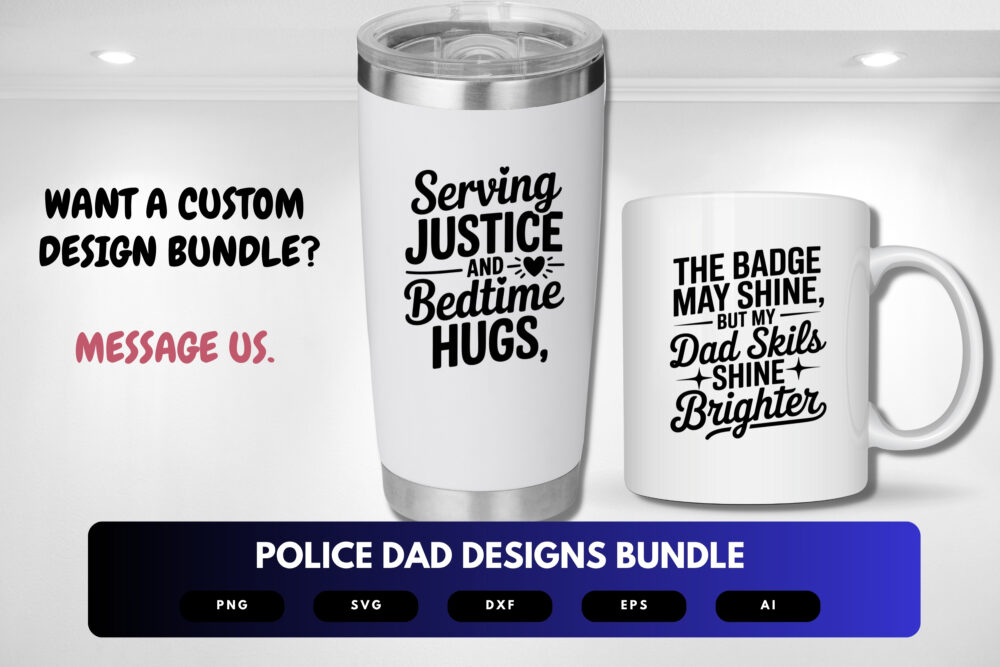 Police Dad SVG Bundle | Law Enforcement Clipart, Badge Silhouette Cut Files for Cricut & Sublimation - Image 2