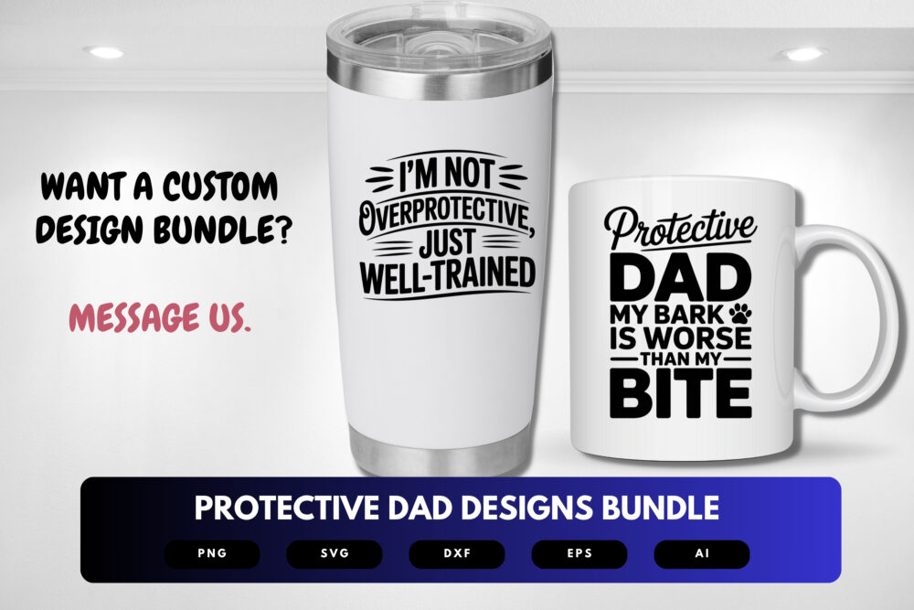 Protective Dad SVG Bundle | Strong Fatherhood Clipart, Shield Silhouette Cut Files for Cricut & Sublimation - Image 8