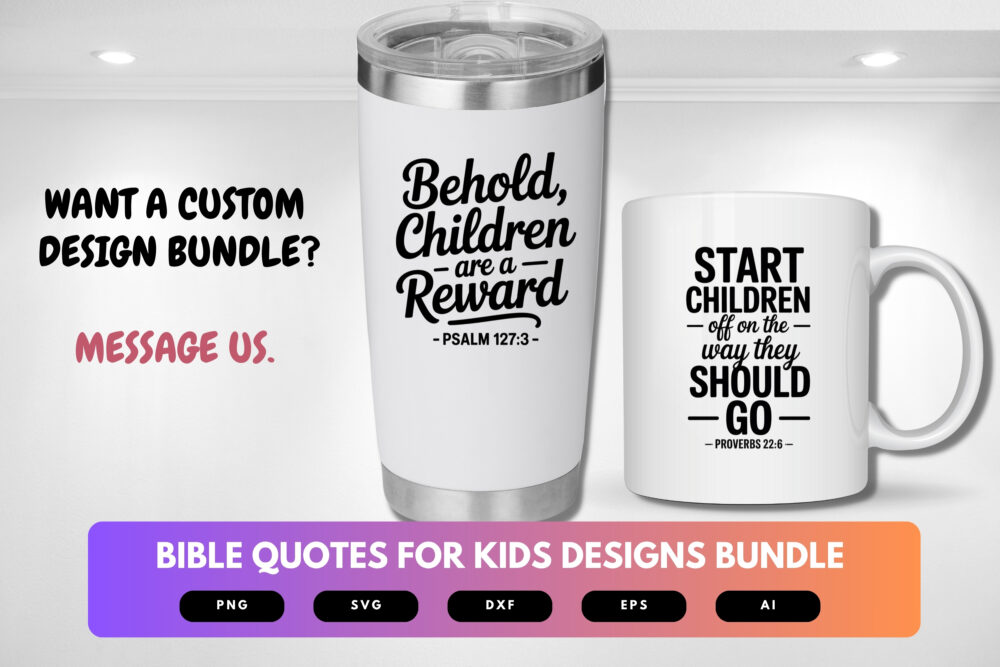 Bible Verse SVG Bundle for Kids | Christian Quotes, Scripture Cut Files for Children’s Crafts, Cricut & Sublimation - Image 2