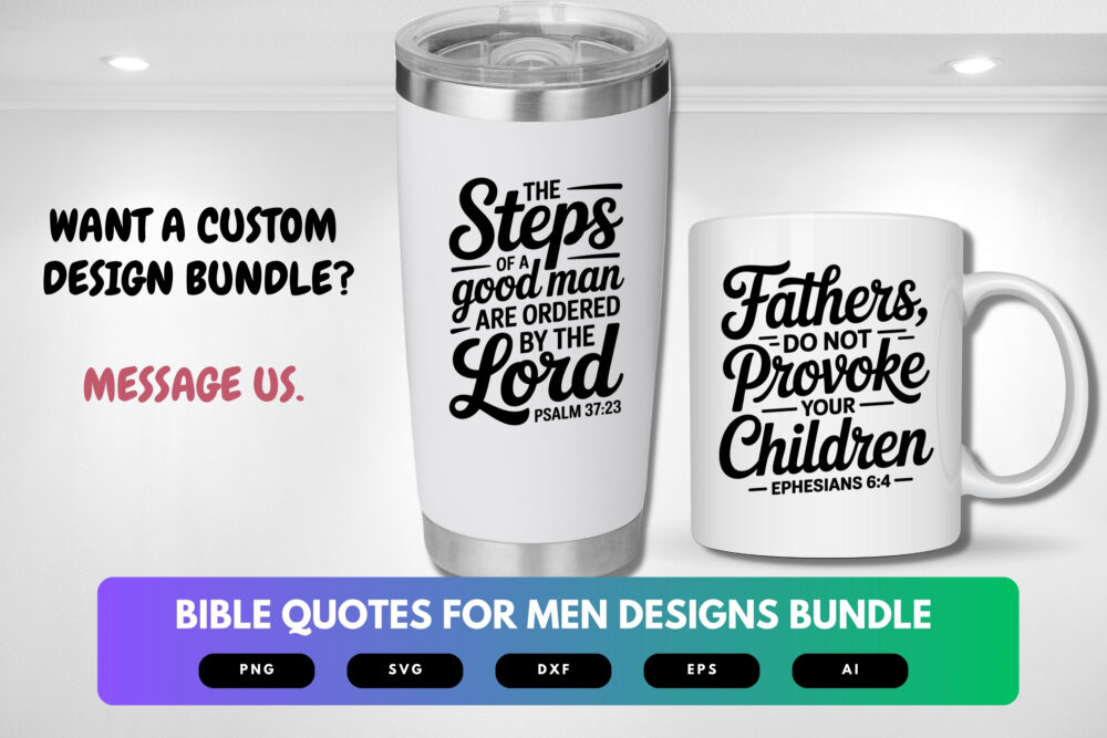 Bible Verse SVG Bundle for Men | Christian Faith Quotes, Scripture Cut Files for Cricut & Sublimation - Image 2