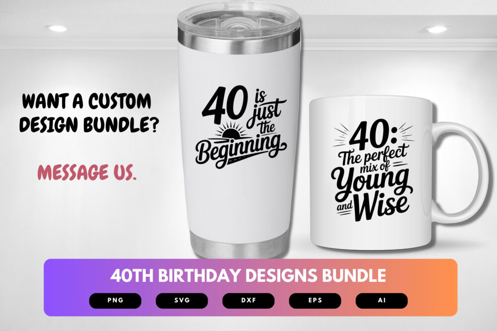 40th Birthday SVG Bundle | Funny Forty Clipart, Milestone Birthday Cut Files for Cricut & Sublimation - Image 2
