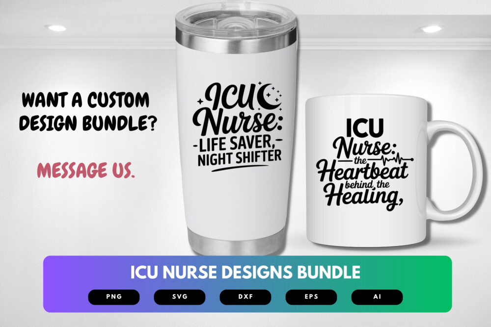 ICU Nurse SVG Bundle | Critical Care Clipart, Medical Silhouette Cut Files for Cricut & Sublimation - Image 2