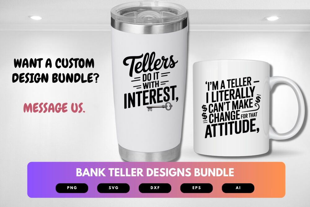 Bank Teller SVG Bundle | Banking Clipart, Finance Job Silhouettes , Cut Files for Cricut & Sublimation - Image 2