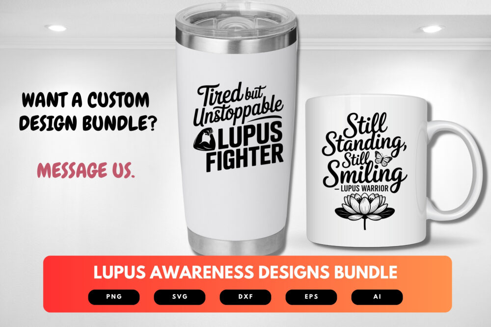 Lupus Awareness SVG Bundle | Purple Ribbon Clipart, Support Quotes , Cut Files for Cricut & Sublimation - Image 2