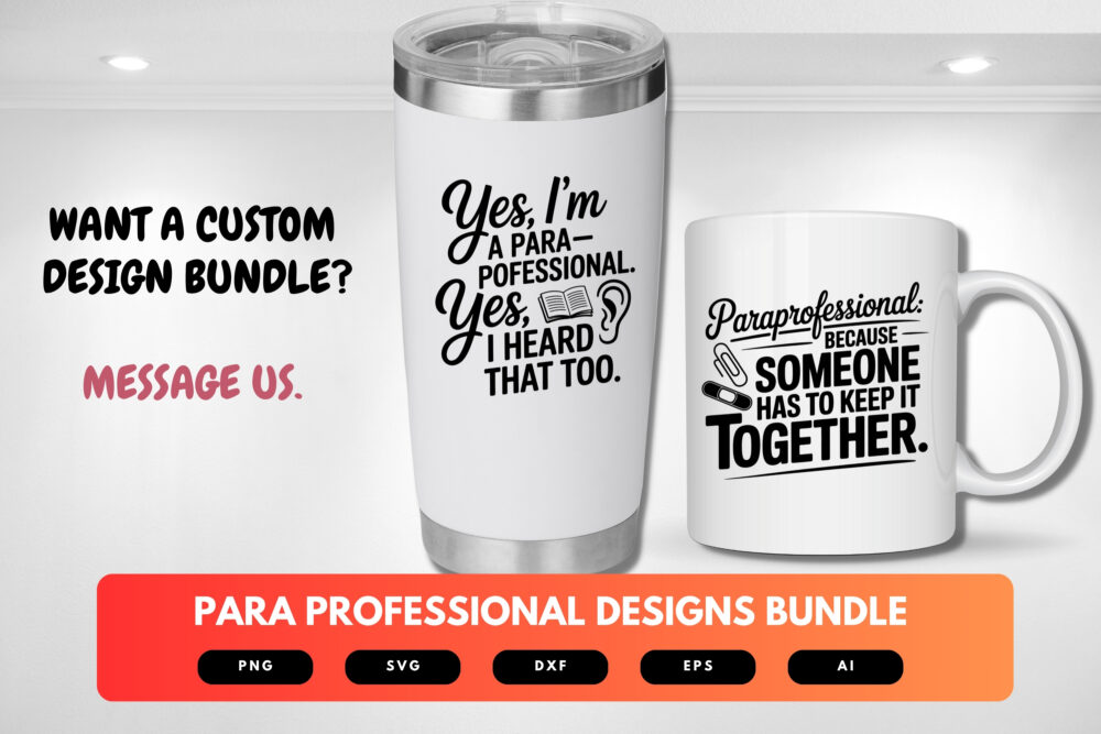Para Professional SVG Bundle | School Staff Clipart, Teacher Aide Silhouette Cut Files for Cricut & Sublimation - Image 2