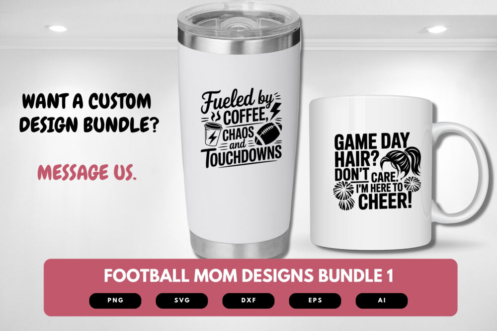 Football Mom SVG Bundle | Game Day Clipart, Sports Mom Silhouette Cut Files for Cricut & Sublimation - Image 8