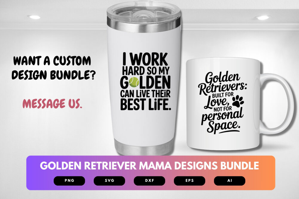 Golden Retriever Mama SVG Bundle | Funny Dog Shirt Designs, Pet Lover Clipart , Cut Files for Cricut & Sublimation - Image 2