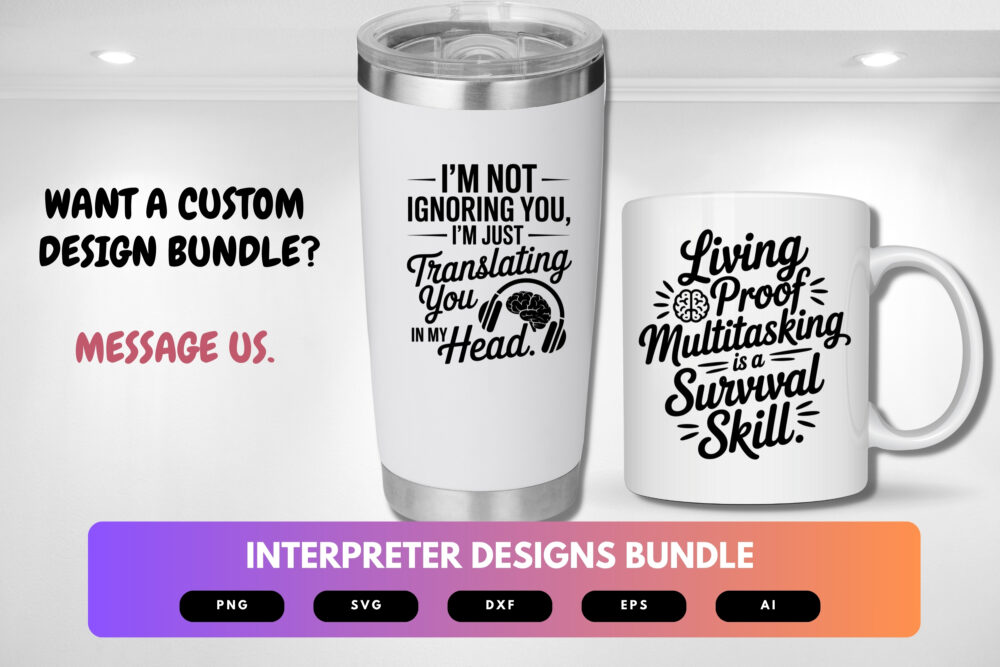 Interpreter SVG Bundle | Professional Language Shirt Designs, Interpreter Clipart , Cut Files for Cricut & Sublimation - Image 2