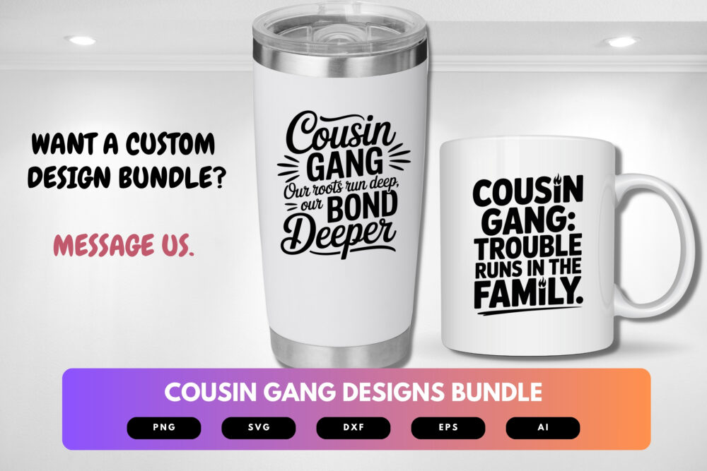 Cousin Gang SVG Bundle | Family Matching Clipart, Cousin Reunion Silhouette Cut Files for Cricut & Sublimation - Image 2