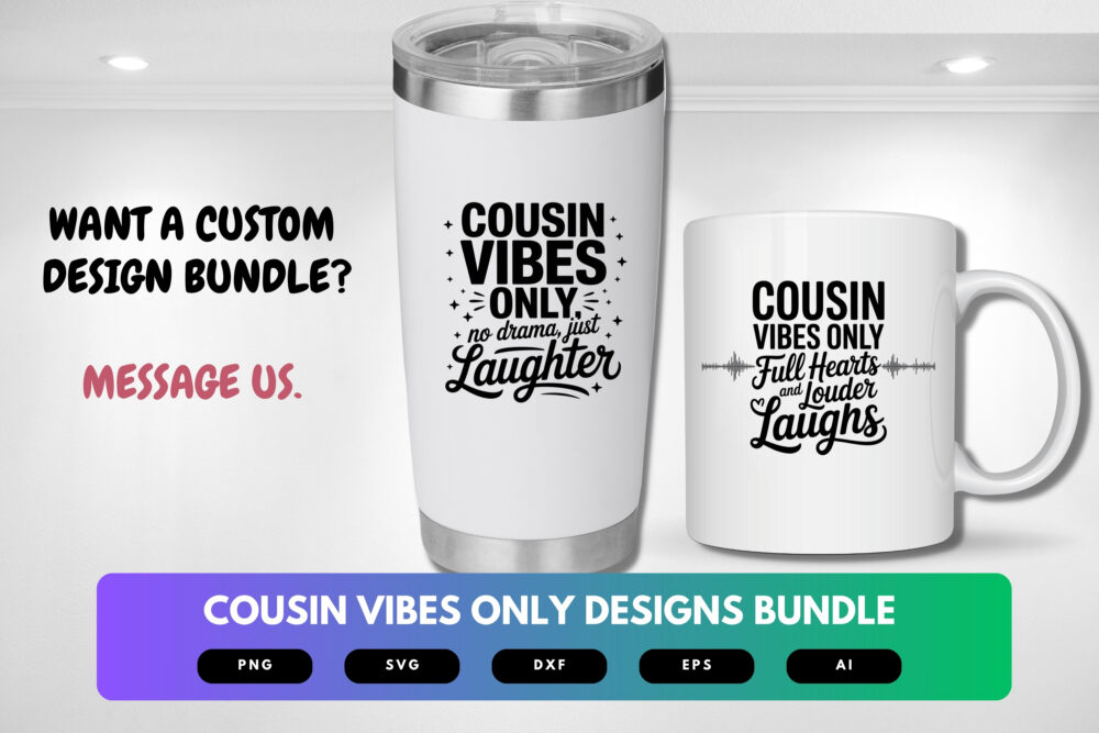 Cousin Vibes Only SVG Bundle | Matching Family Clipart, Fun Cousin Silhouette Cut Files for Cricut & Sublimation - Image 2