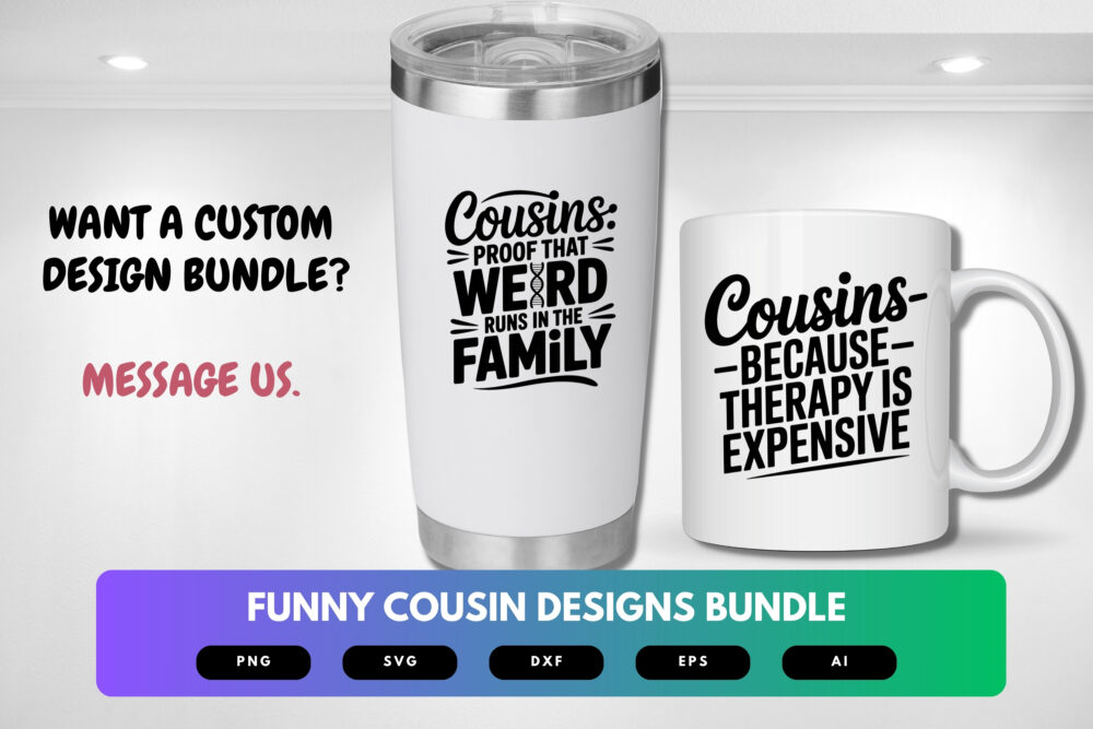 Funny Cousin SVG Bundle | Humorous Family Clipart, Matching Cousins Silhouette Cut Files for Cricut & Sublimation - Image 2