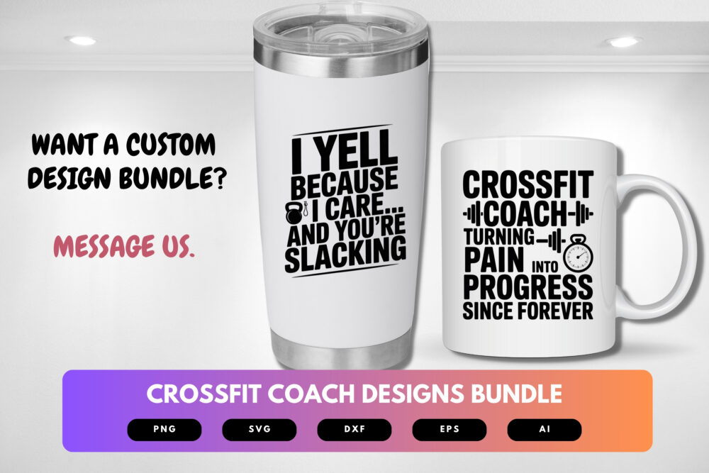 CrossFit Coach SVG Bundle | Fitness Trainer Quotes , Workout Cut Files for Cricut & Sublimation - Image 2