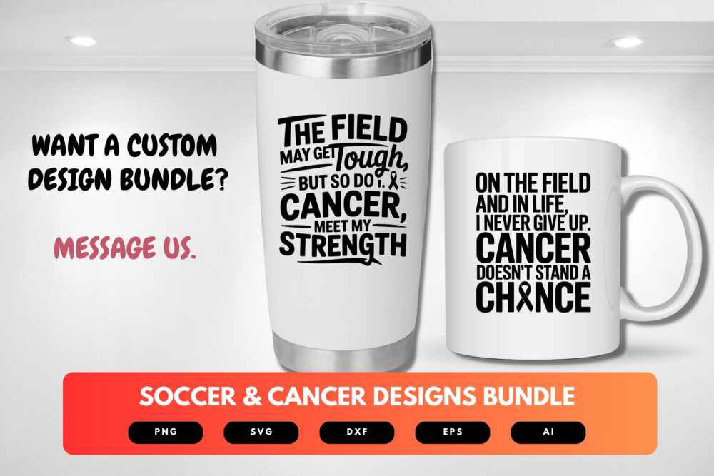 Soccer and Cancer Awareness SVG Bundle | Soccer Support Clipart, Cancer Awareness Cut Files for Cricut & Sublimation - Image 8