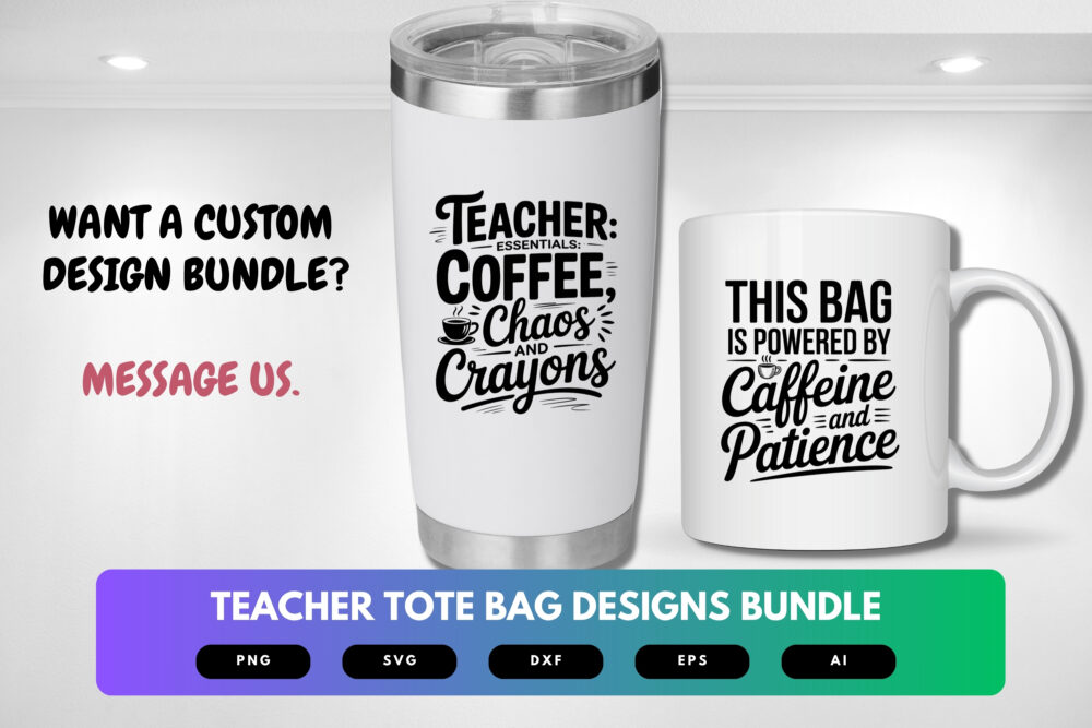 Teacher Tote Bag SVG Bundle | Education Quotes , School Life Cut Files for Cricut & Sublimation - Image 8