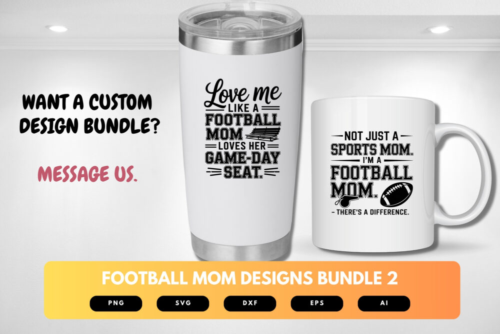 Football Mom SVG Bundle | Game Day Clipart, Proud Sports Mom Silhouette Cut Files for Cricut & Sublimation - Image 8