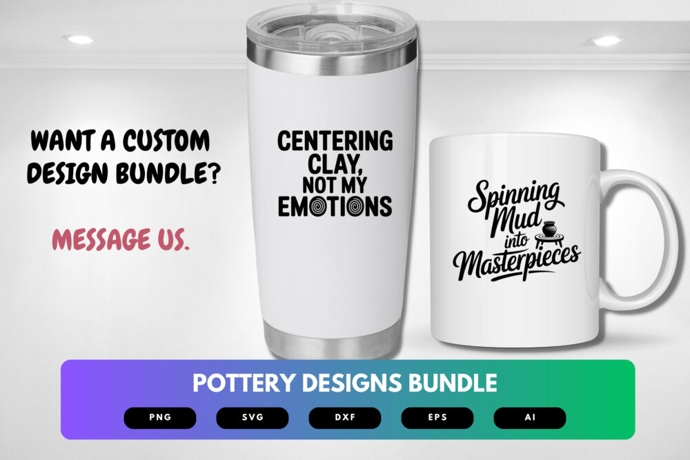 Pottery SVG Bundle | Ceramic Artist Clipart, Clay Craft Silhouette Cut Files for Cricut & Sublimation - Image 2