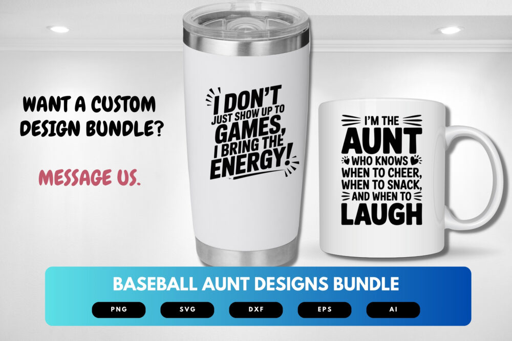 Baseball Aunt SVG Bundle | Sports Quotes, Baseball Clipart, Game Day Designs for Cricut & Sublimation Cut Files - Image 8