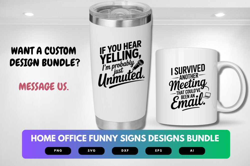 Home Office SVG Bundle | Funny Office Sign Cut Files for Cricut, Work From Home Decor Clipart, Remote Work Quotes - Image 2
